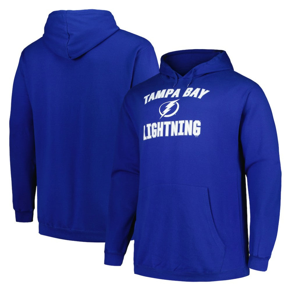 Tampa Bay Lightning Profile Big & Tall Arch Over Logo Pullover Hoodie - Blue | US 200745681