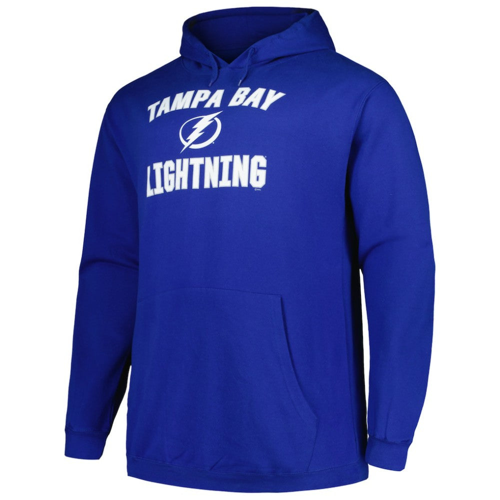 Tampa Bay Lightning Profile Big & Tall Arch Over Logo Pullover Hoodie - Blue | US 200745681