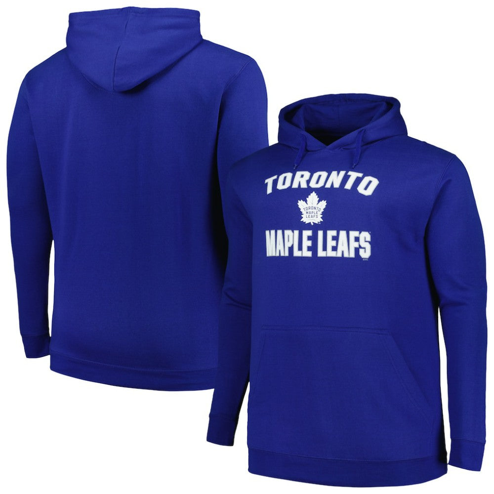 Toronto Maple Leafs Profile Big & Tall Arch Over Logo Pullover Hoodie - Blue | US 200745683