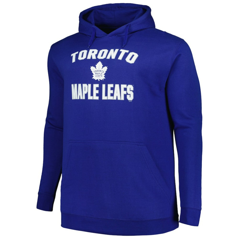 Toronto Maple Leafs Profile Big & Tall Arch Over Logo Pullover Hoodie - Blue | US 200745683