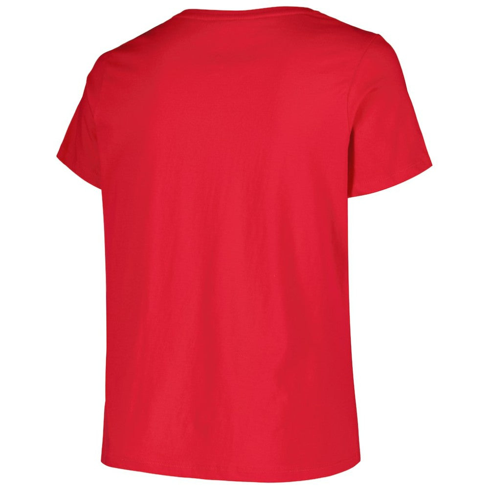 New Jersey Devils Profile Women's Plus Size Arch Over Logo T-Shirt - Red | US 200745687