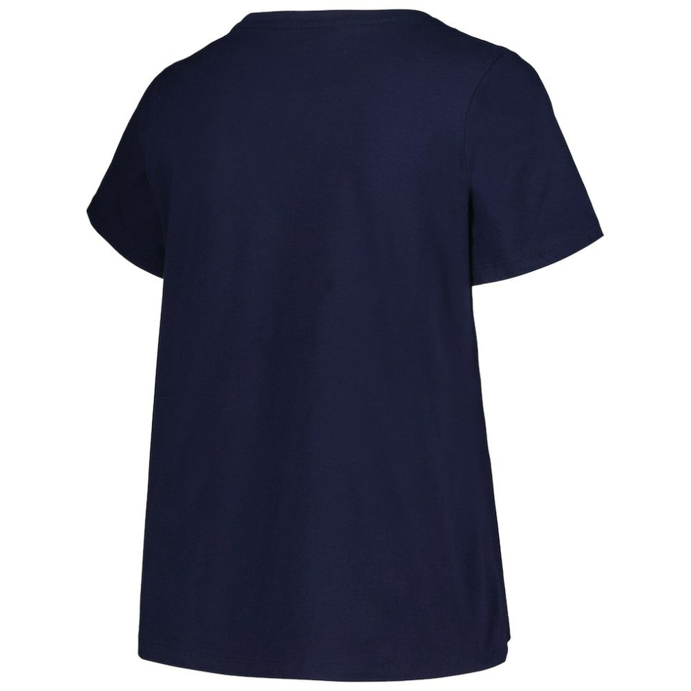 Seattle Kraken Profile Women's Plus Size Arch Over Logo T-Shirt - Deep Sea Blue | US 200745690