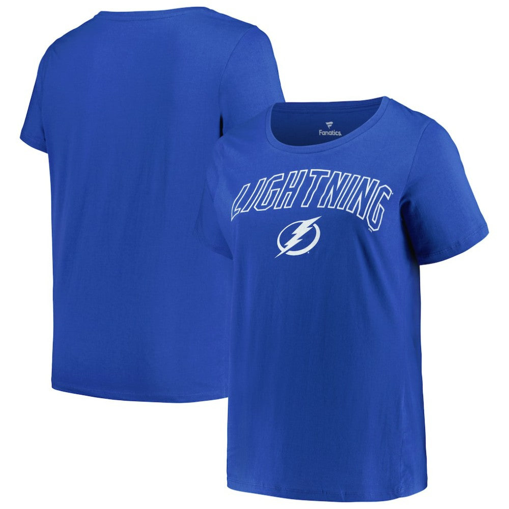 Tampa Bay Lightning Profile Women's Plus Size Arch Over Logo T-Shirt - Blue | US 200745691