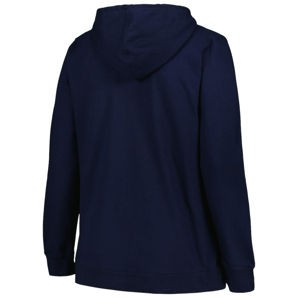Seattle Kraken Profile Women's Plus Size Arch Over Logo Pullover Hoodie - Deep Sea Blue | US 200745694