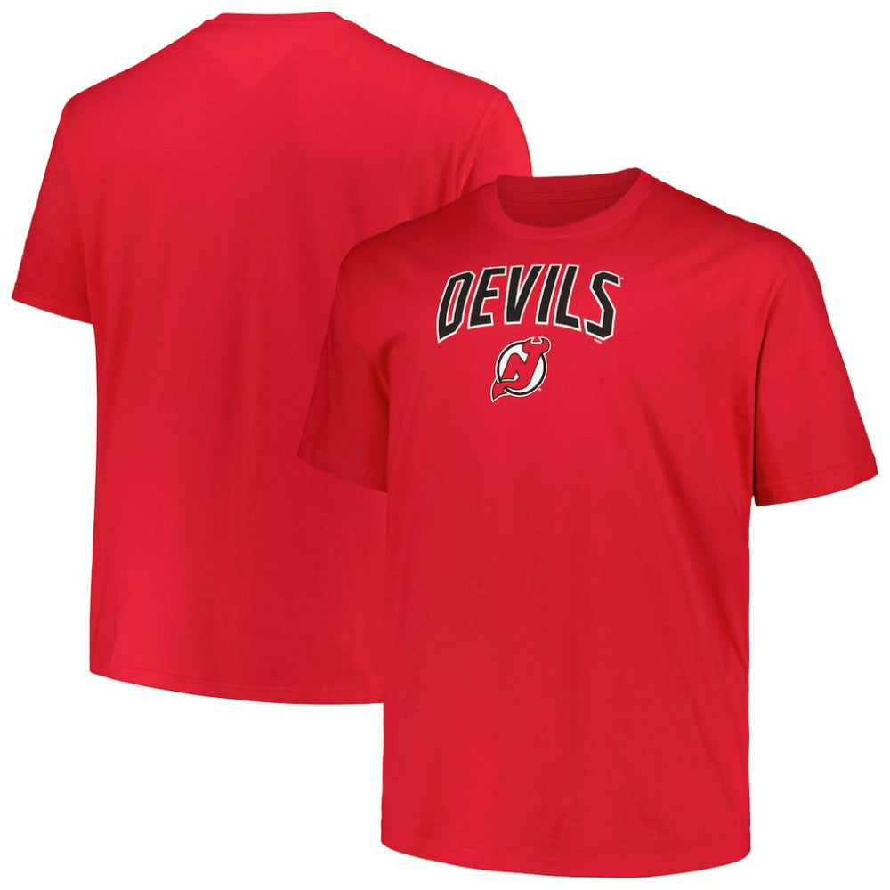 New Jersey Devils Profile Big & Tall Arch Over Logo T-Shirt - Red | US 200745706