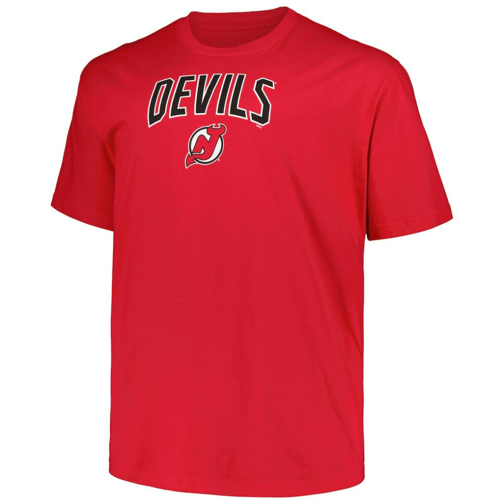 New Jersey Devils Profile Big & Tall Arch Over Logo T-Shirt - Red | US 200745706