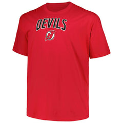 New Jersey Devils Profile Big & Tall Arch Over Logo T-Shirt - Red | US 200745706