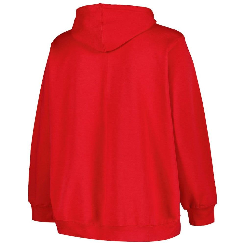 Washington Capitals Profile Women's Plus Size Arch Over Logo Pullover Hoodie - Red | US 200745709