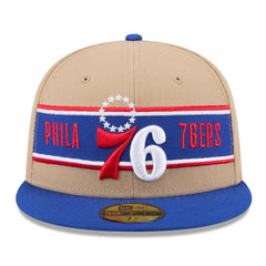 Philadelphia 76ers 2024 NBA Draft 59FIFTY Fitted Hat Tan/Royal - New Era