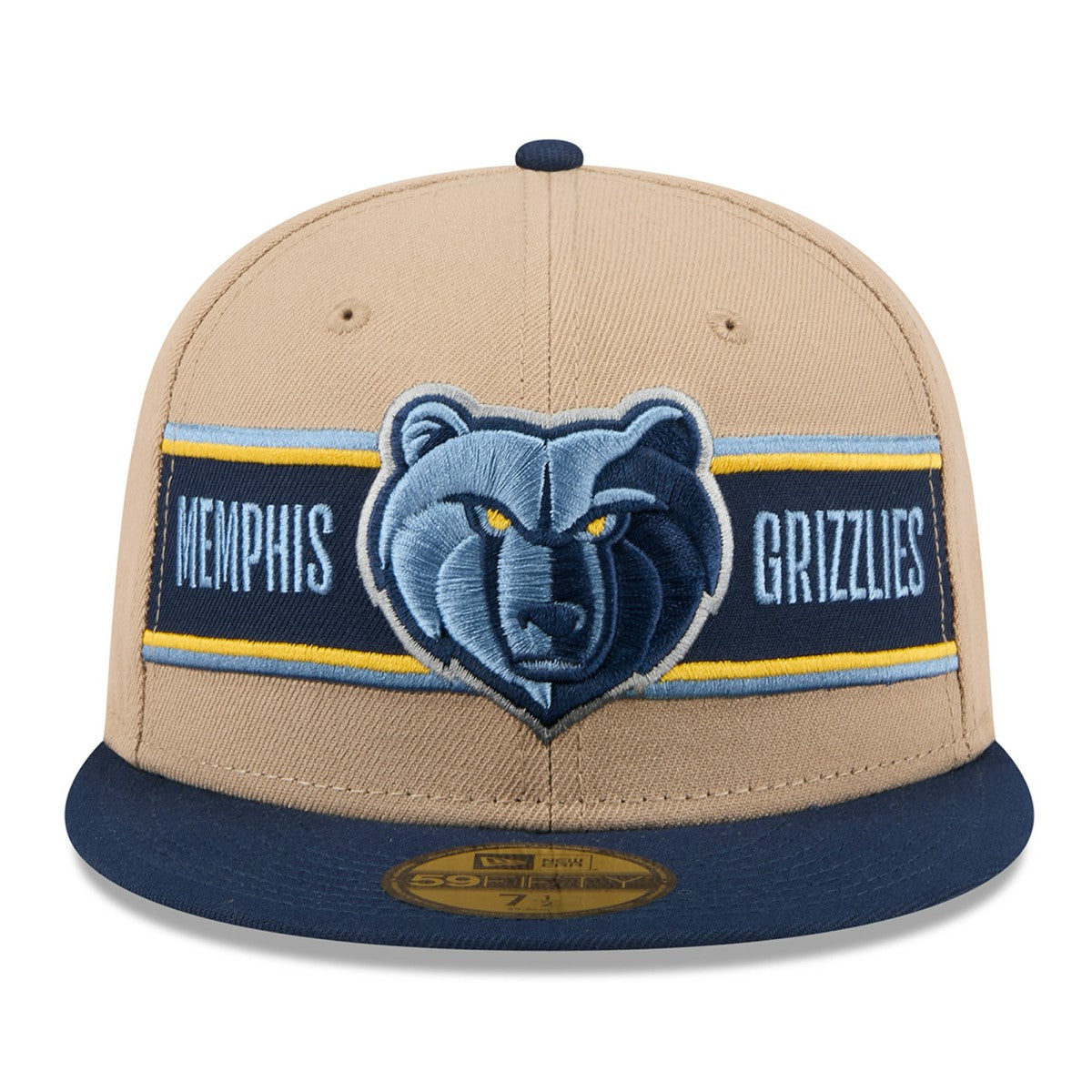 Memphis Grizzlies 2024 NBA Draft 59FIFTY Fitted Hat Tan/Navy - New Era