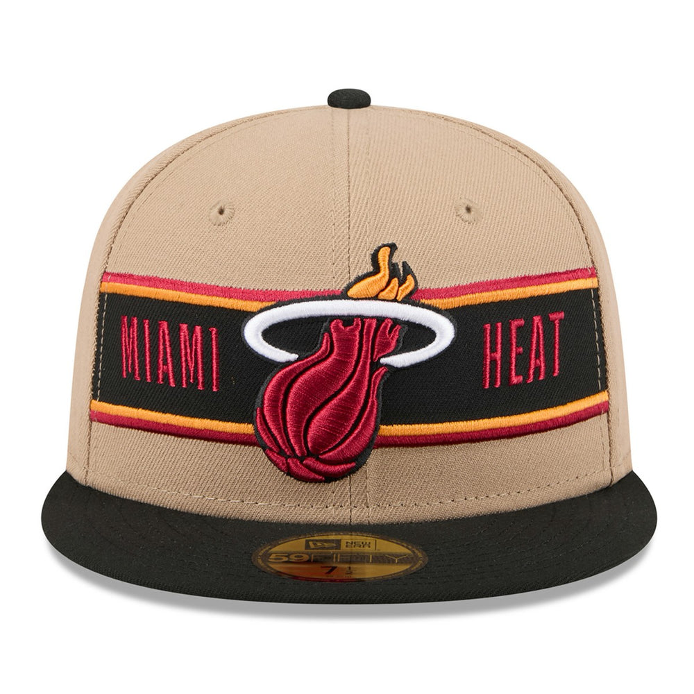 Miami Heat 2024 NBA Draft 59FIFTY Fitted Hat Tan/Black - New Era