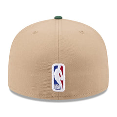 Milwaukee Bucks 2024 NBA Draft 59FIFTY Fitted Hat Tan/Hunter Green - New Era