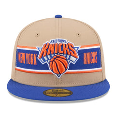 New York Knicks 2024 NBA Draft 59FIFTY Fitted Hat Tan/Blue - New Era