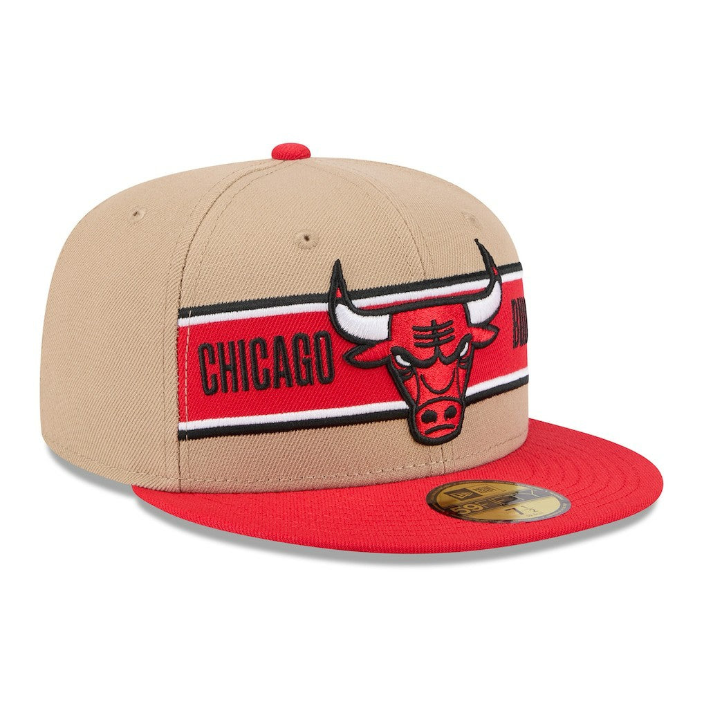Chicago Bulls 2024 NBA Draft 59FIFTY Fitted Hat Tan/Red - New Era