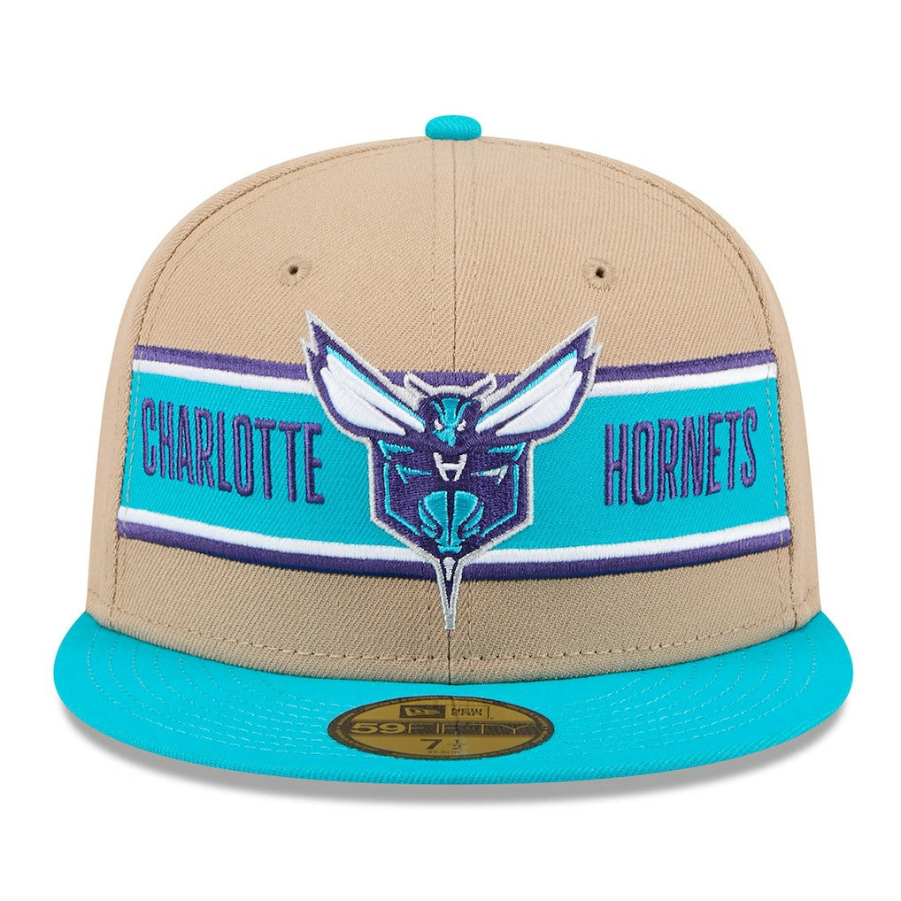 Charlotte Hornets 2024 NBA Draft 59FIFTY Fitted Hat Tan/Teal - New Era