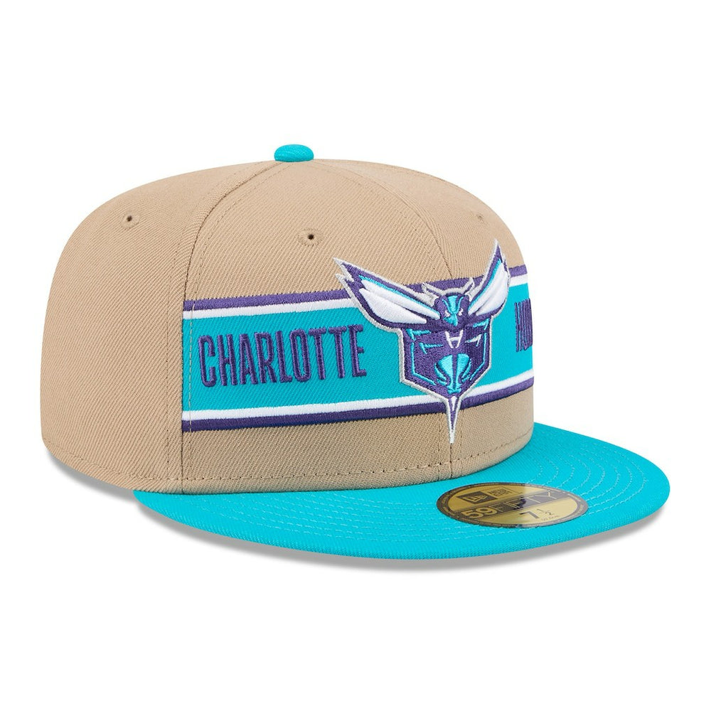 Charlotte Hornets 2024 NBA Draft 59FIFTY Fitted Hat Tan/Teal - New Era