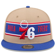 Philadelphia 76ers 2024 NBA Draft 9FIFTY Snapback Hat Tan/Royal - New Era