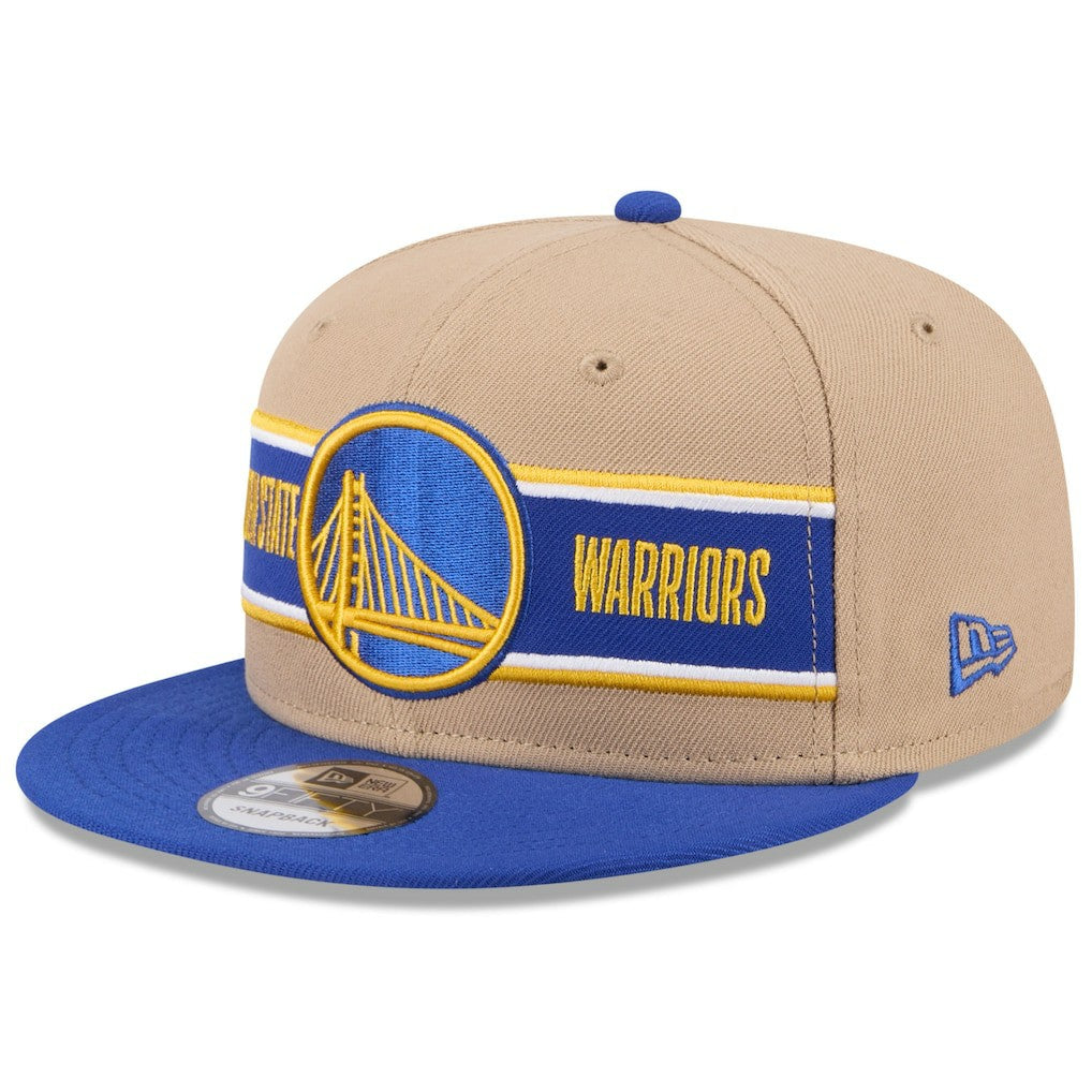 Golden State Warriors 2024 NBA Draft 9FIFTY Snapback Hat Tan/Royal - New Era