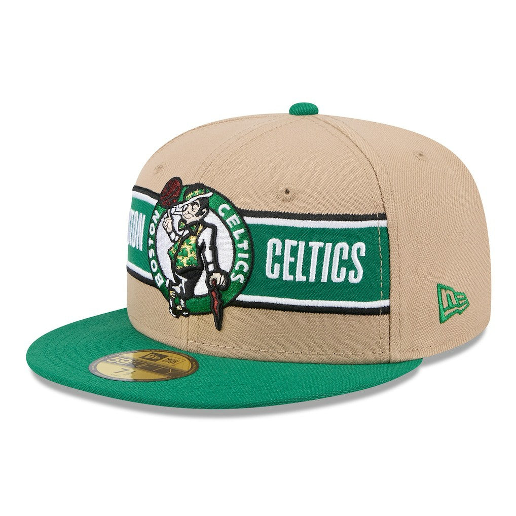Boston Celtics 2024 NBA Draft 59FIFTY Fitted Hat Tan/Kelly Green - New Era