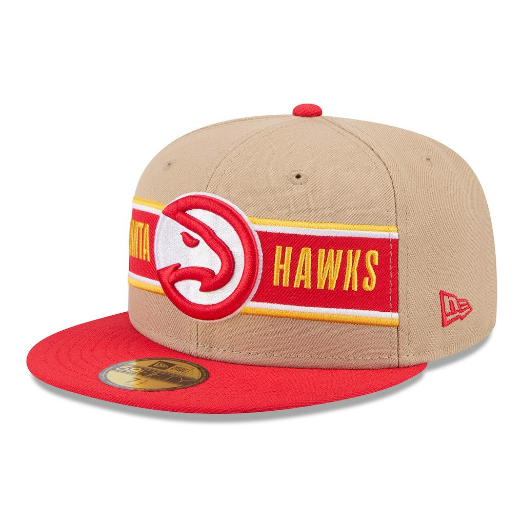 Atlanta Hawks 2024 NBA Draft 59FIFTY Fitted Hat Tan/Red - New Era