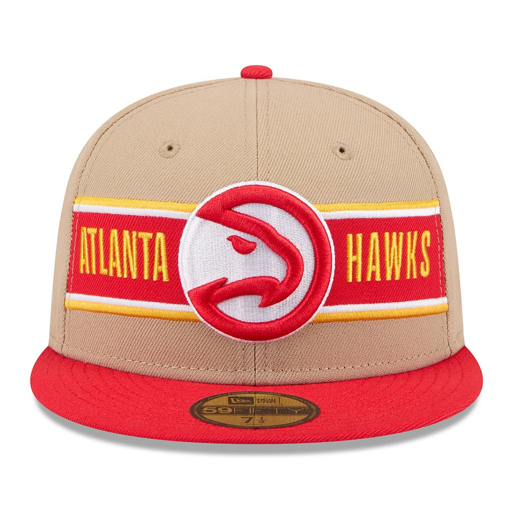 Atlanta Hawks 2024 NBA Draft 59FIFTY Fitted Hat Tan/Red - New Era