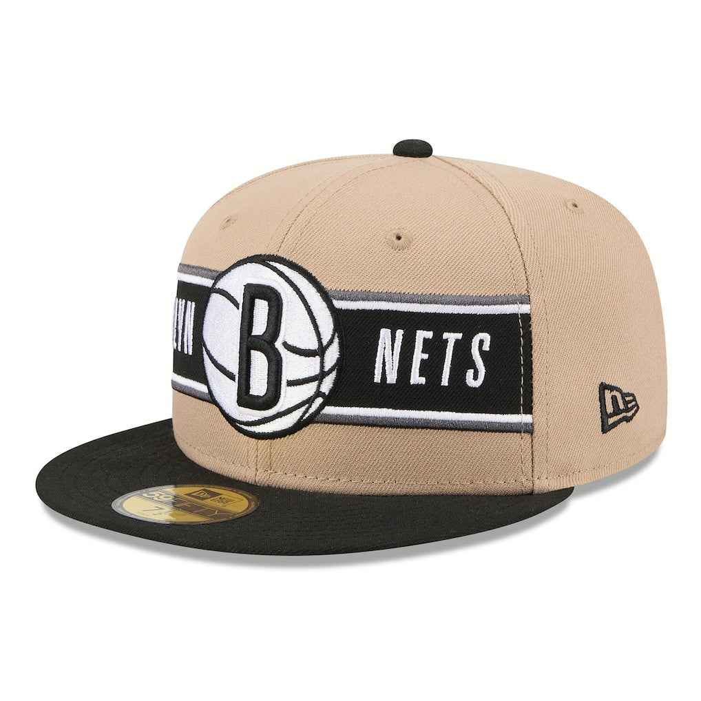Brooklyn Nets 2024 NBA Draft 59FIFTY Fitted Hat Tan/Black - New Era
