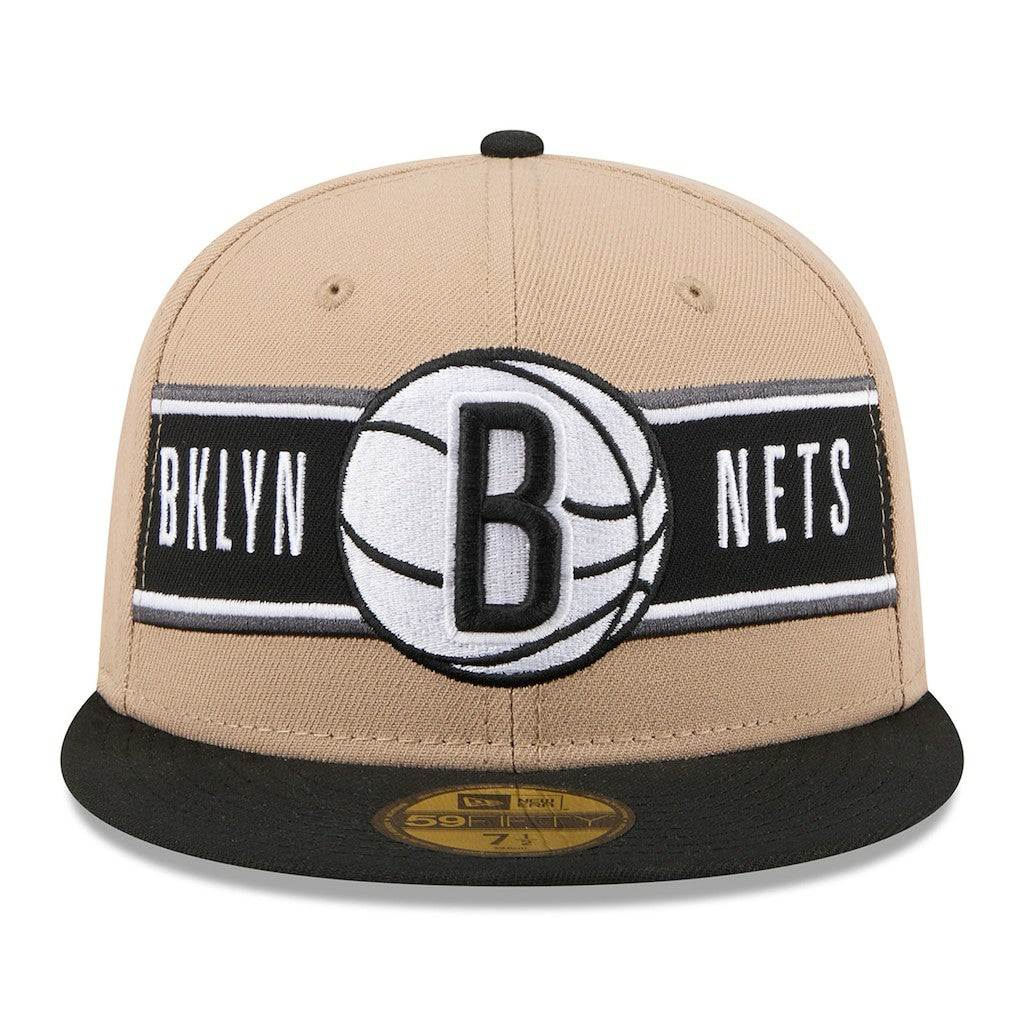 Brooklyn Nets 2024 NBA Draft 59FIFTY Fitted Hat Tan/Black - New Era