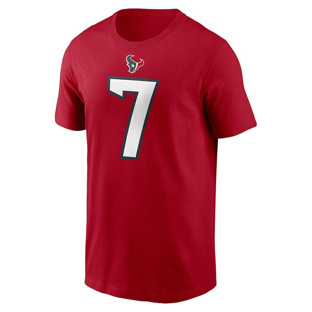 C.J. Stroud Houston Texans Player Name & Number T-Shirt - Red T-shirts