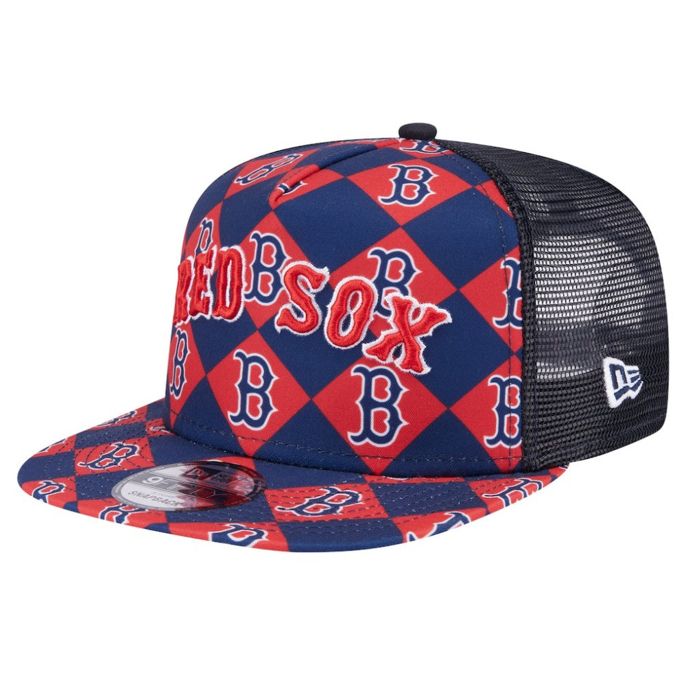 Boston Red Sox New Era Seeing Diamonds A-Frame Trucker 9FIFTY Snapback Hat - Navy Hats