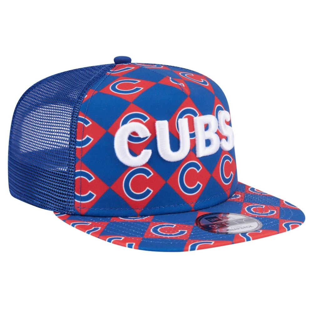 Chicago Cubs New Era Seeing Diamonds A-Frame Trucker 9FIFTY Snapback Hat - Royal Hats