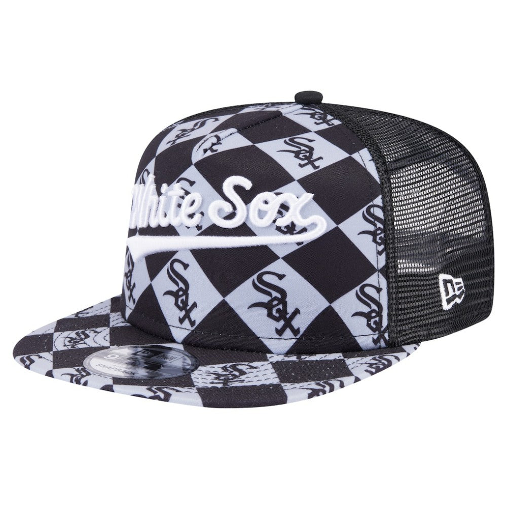Chicago White Sox New Era Seeing Diamonds A-Frame Trucker 9FIFTY Snapback Hat - Black Hats