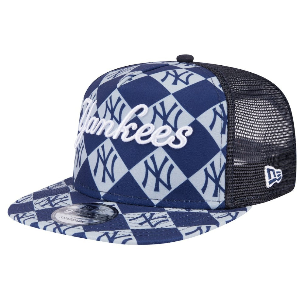 New York Yankees New Era Seeing Diamonds A-Frame Trucker 9FIFTY Snapback Hat - Navy Hats