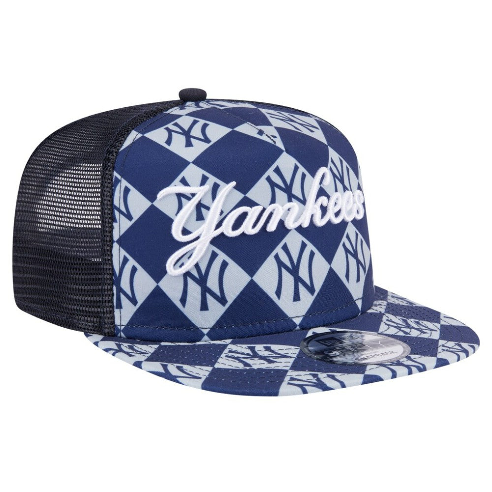 New York Yankees New Era Seeing Diamonds A-Frame Trucker 9FIFTY Snapback Hat - Navy Hats