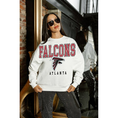 Atlanta Falcons Gameday Couture Women's Sunday Drives Oversized Crewneck Pullover Sweatshirt - White