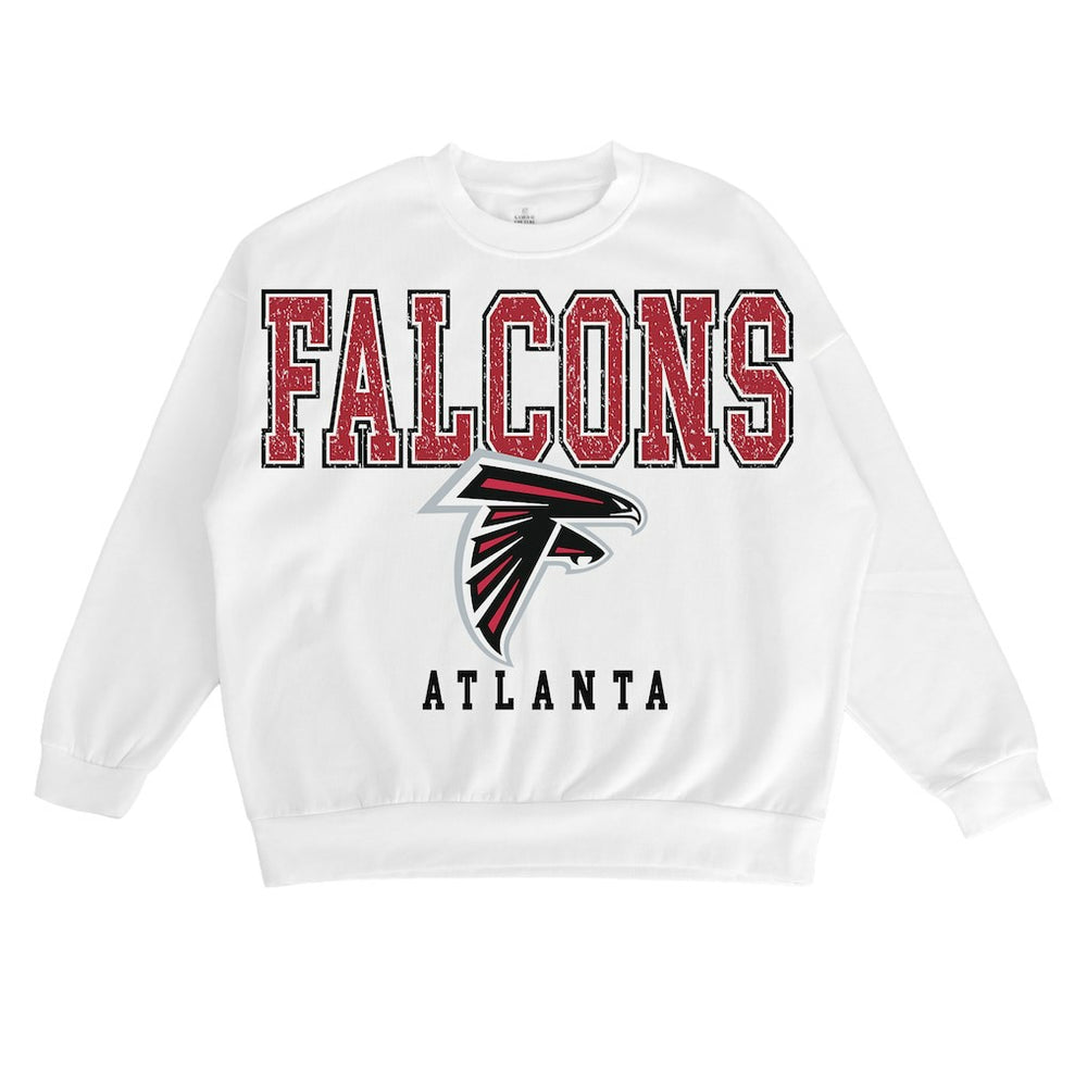 Atlanta Falcons Gameday Couture Women's Sunday Drives Oversized Crewneck Pullover Sweatshirt - White