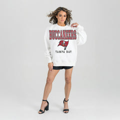 Tampa Bay Buccaneers Gameday Couture Women's Sunday Drives Oversized Crewneck Pullover Sweatshirt - White