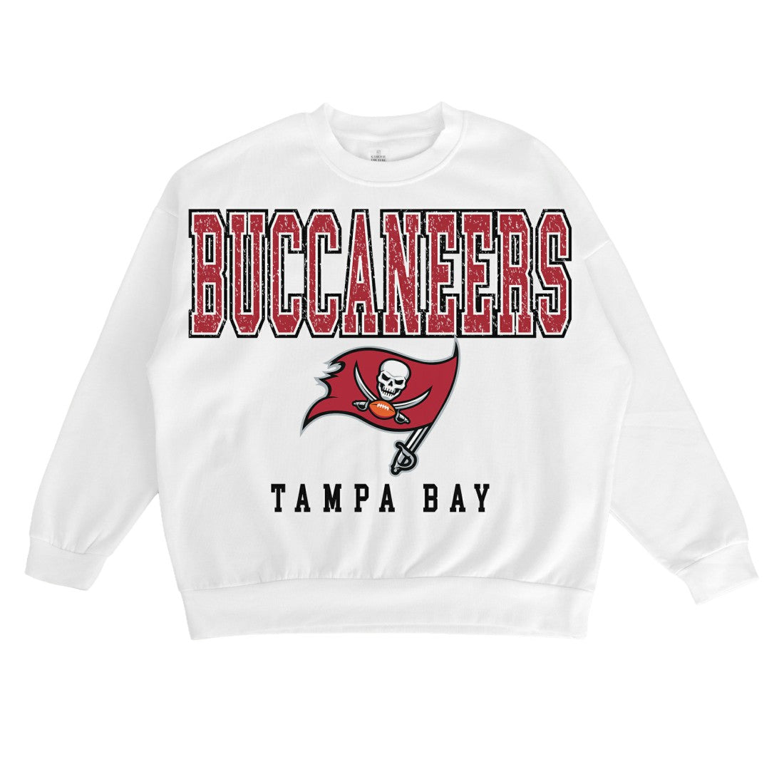 Tampa Bay Buccaneers Gameday Couture Women's Sunday Drives Oversized Crewneck Pullover Sweatshirt - White