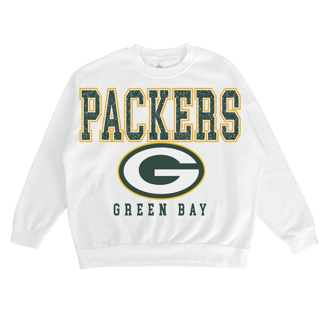 Green Bay Packers Gameday Couture Women's Sunday Drives Oversized Crewneck Pullover Sweatshirt - White