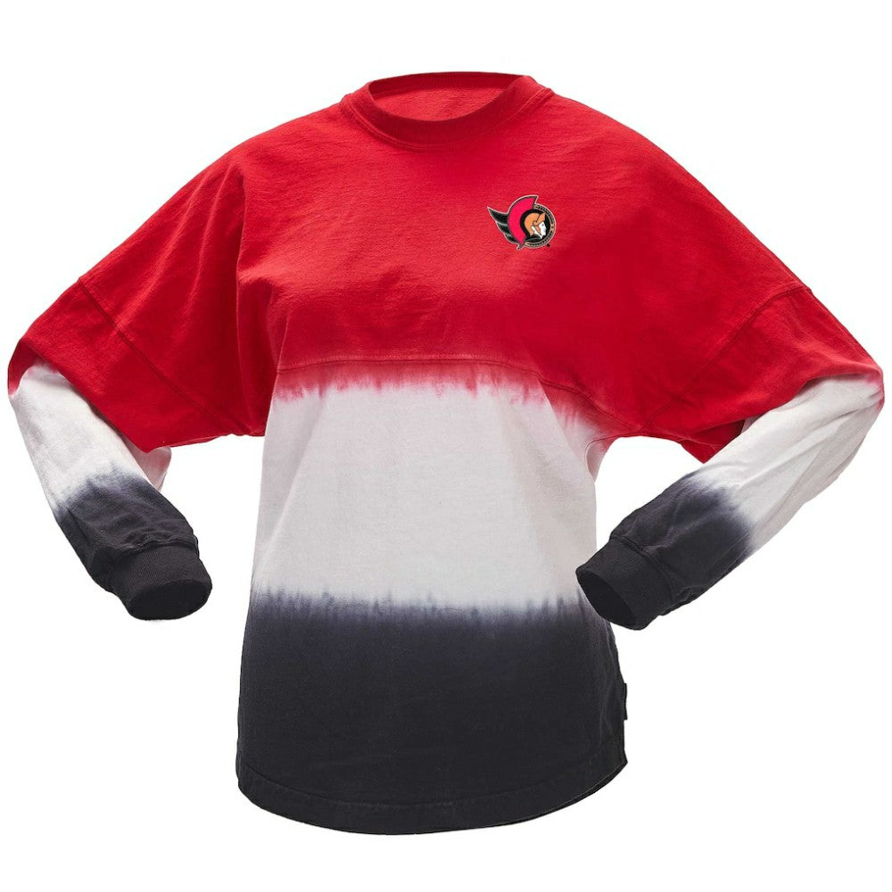 Ottawa Senators Fanatics Women's Ombre Long Sleeve T-Shirt - Red/Black | US 200758406