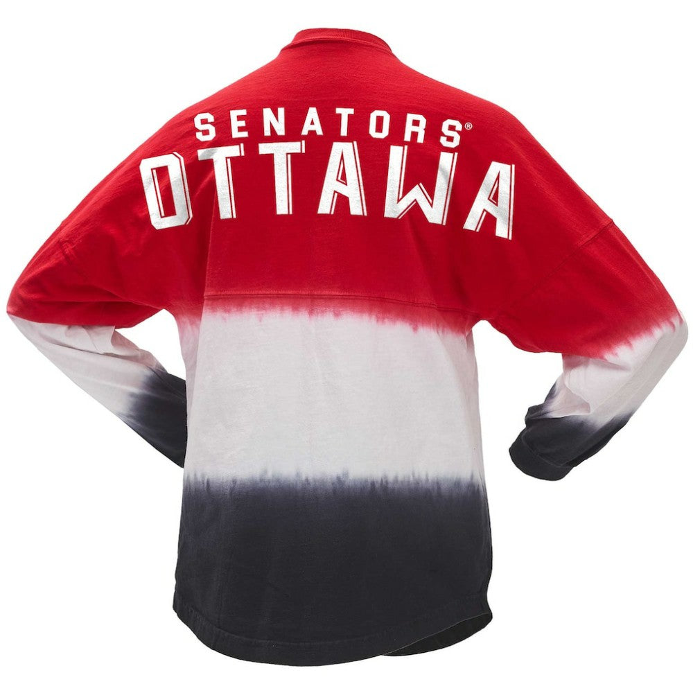Ottawa Senators Fanatics Women's Ombre Long Sleeve T-Shirt - Red/Black | US 200758406