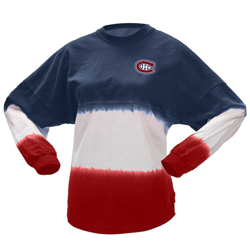 Montreal Canadiens Fanatics Women's Ombre Long Sleeve T-Shirt - Navy/Red | US 200758414