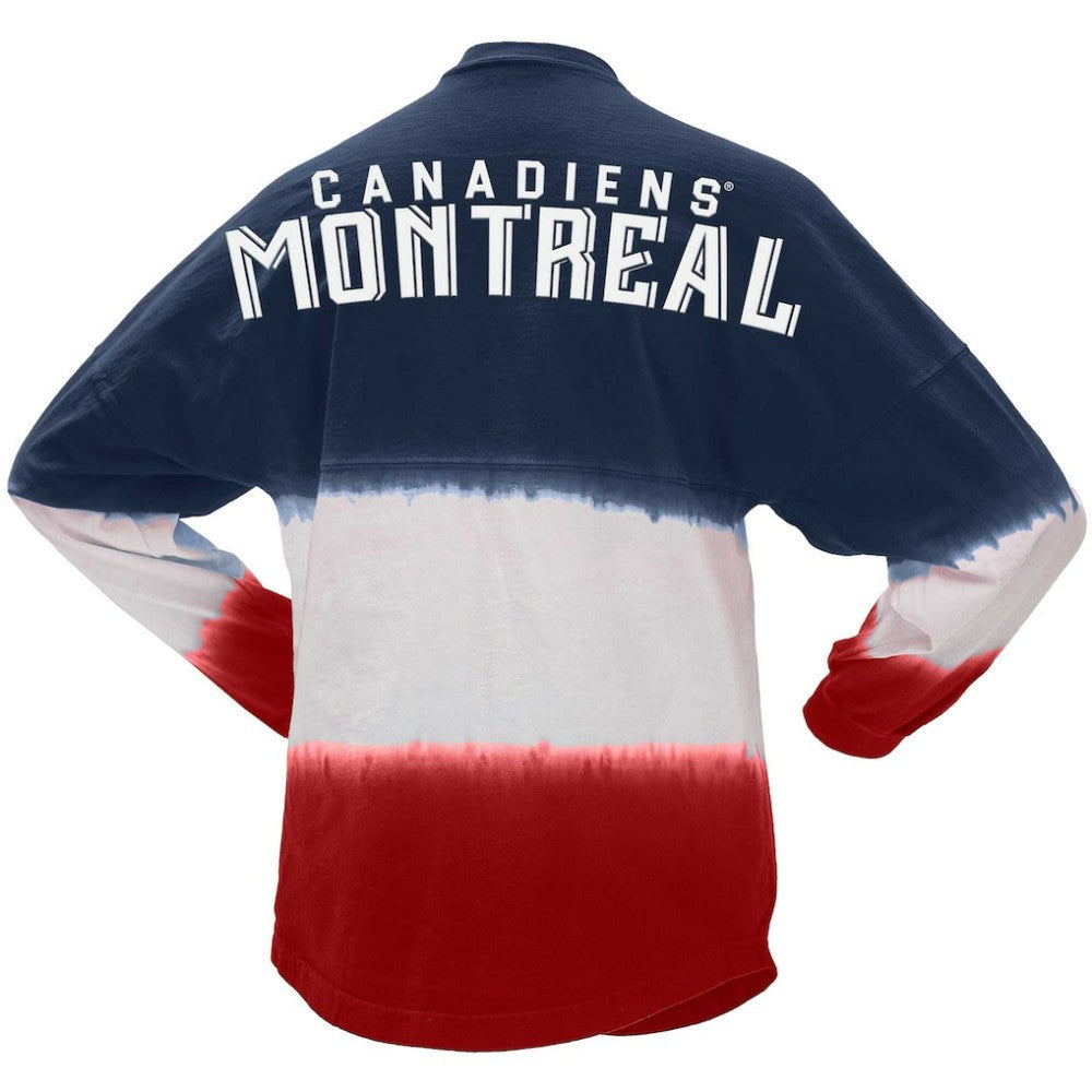 Montreal Canadiens Fanatics Women's Ombre Long Sleeve T-Shirt - Navy/Red | US 200758414