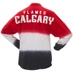 Calgary Flames Fanatics Women's Ombre Long Sleeve T-Shirt - Red/Black | US 200758420