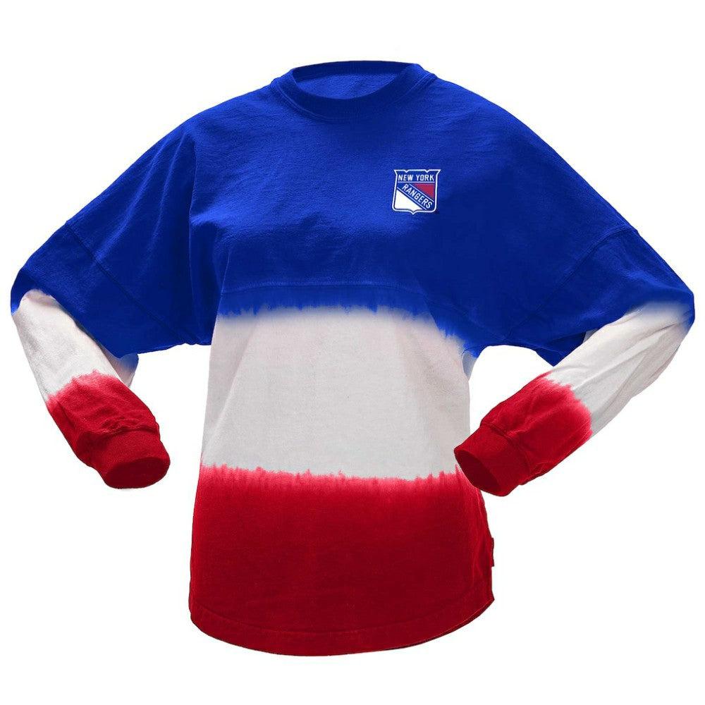 New York Rangers Fanatics Women's Ombre Long Sleeve T-Shirt - Blue/Red | US 200758423