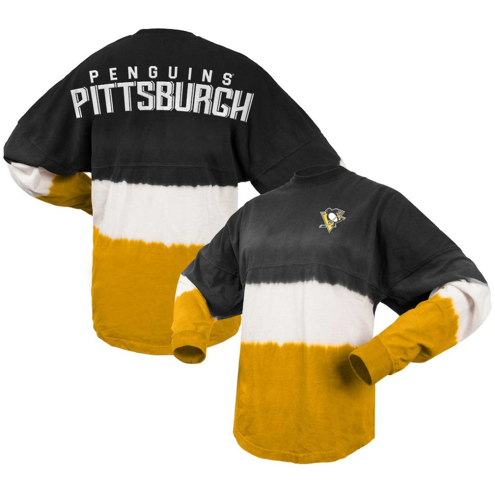 Pittsburgh Penguins Fanatics Women's Ombre Long Sleeve T-Shirt - Black/Gold | US 200758425