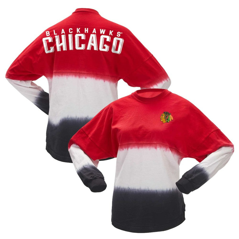 Chicago Blackhawks Fanatics Women's Ombre Long Sleeve T-Shirt - Red/Black | US 200758437