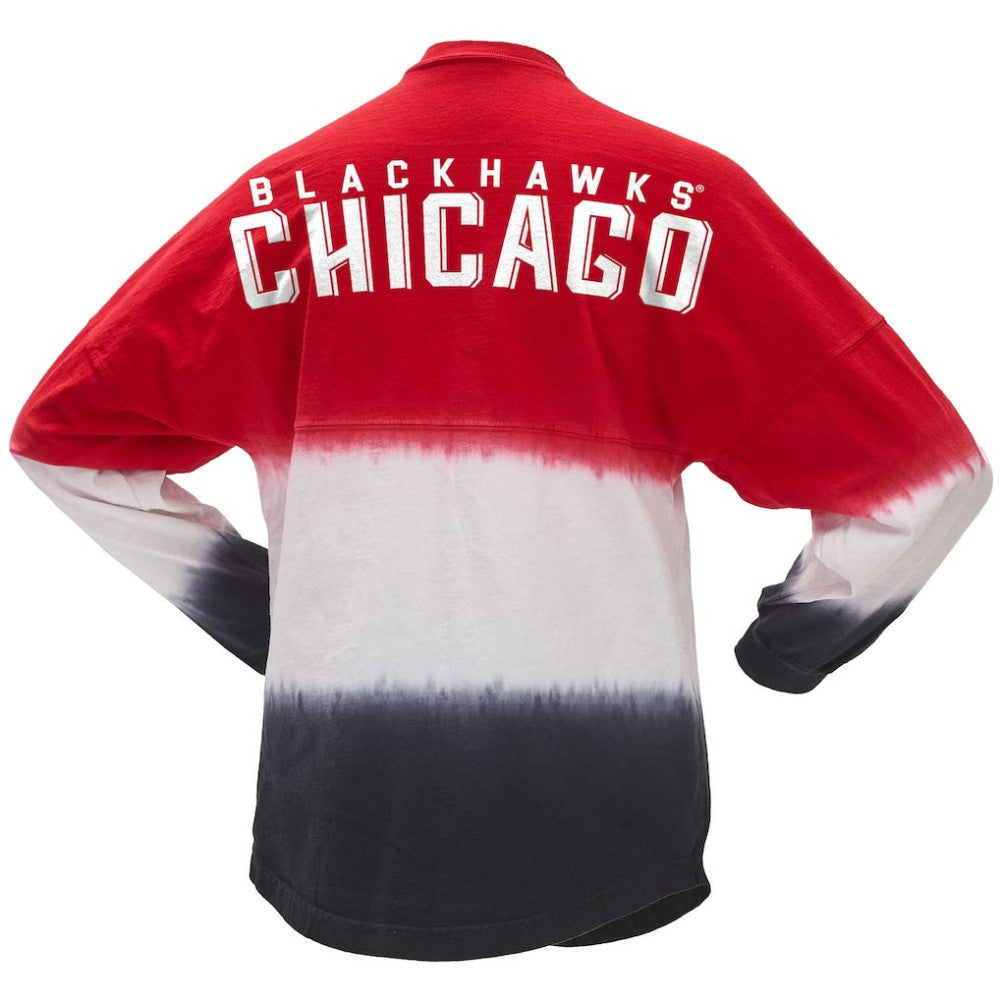 Chicago Blackhawks Fanatics Women's Ombre Long Sleeve T-Shirt - Red/Black | US 200758437