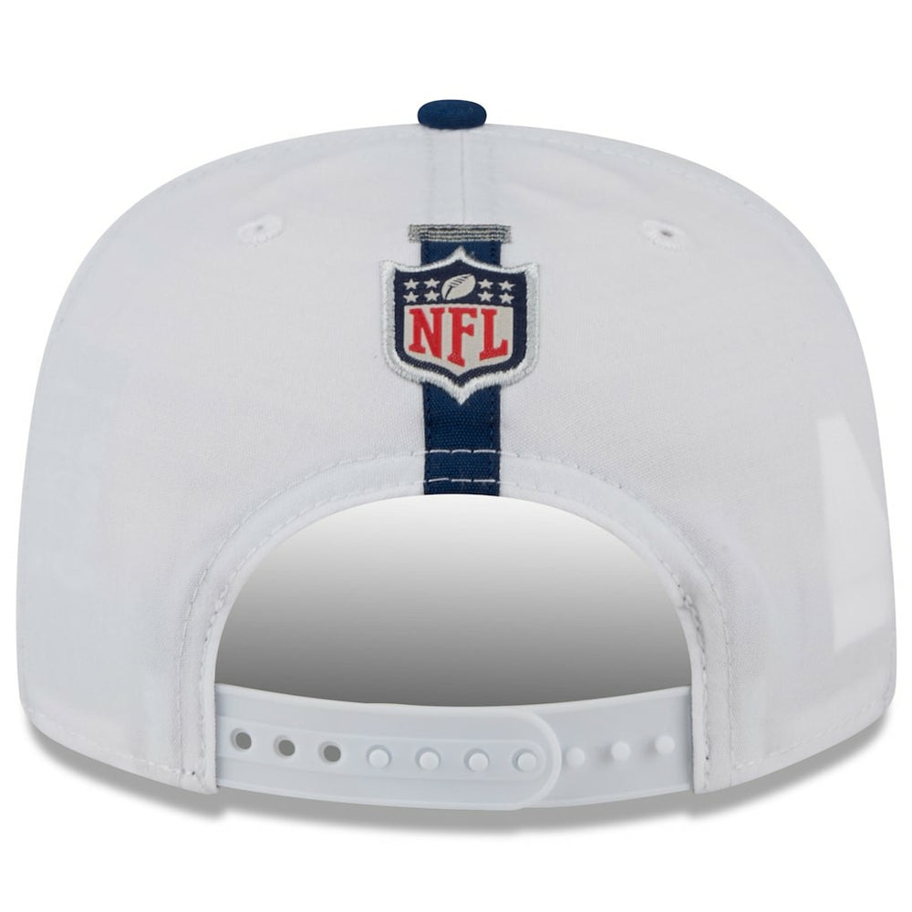 Dallas Cowboys New Era 2024 NFL Training Camp Golfer Snapback Hat - White/Navy Hats