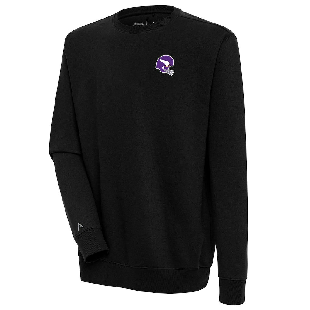 Minnesota Vikings Antigua Victory Crewneck Pullover Sweatshirt - Black Pullover