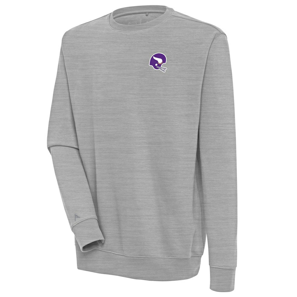 Minnesota Vikings Antigua Victory Crewneck Pullover Sweatshirt - Heather Gray Pullover